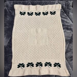 Aran Crafts 100% Merino Baby Blanket Wool Shamrock Blanket Ireland